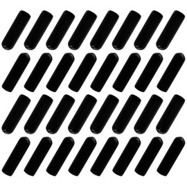 Bonsicoky 120Pcs Round PVC End Caps 1/4" (6mm) ID Flexible Screw Thread Protectors Black Bolt End Caps for Metal Tubing Rod Bolt