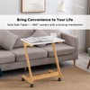 Nnewvante TV Tray, Sofa Side End Laptop Table with Wheels,