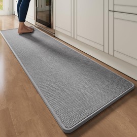 YDKGL Long Kitchen Mat, Anti Fatigue Kitchen Mats for Floor, Linen-Look Woven Absorbent Kitchen Runner Rugs Non Slip Washable Comfort Standing Mats for Kitchen, Front of Sink
