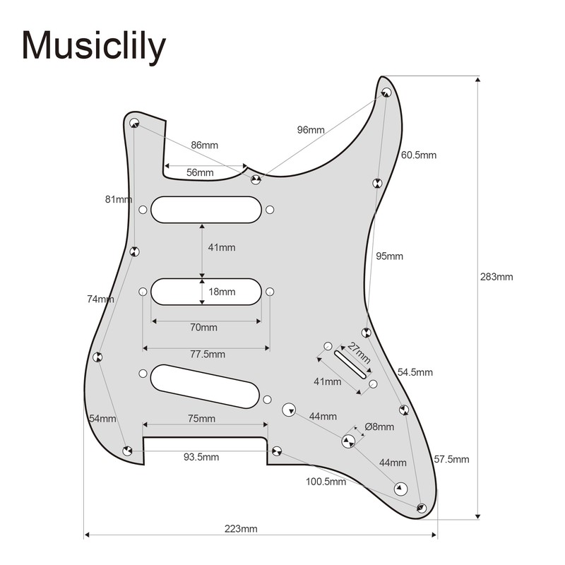 Musiclily Pro 62 Year Model 11 Hole Stratocaster Pickguard Made
