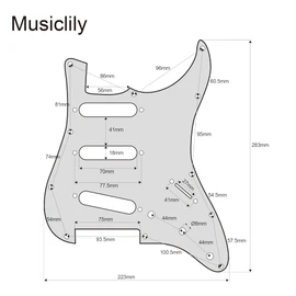 Musiclily Pro 62 Year Model 11 Hole Stratocaster Pickguard Made in Japan for Fender Japan Strat Electric Guitar, Cream 3P