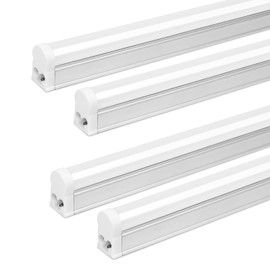 EPESTOEC 4 Pack LED T5 Integrated Single Fixture, 4FT, 2200lm, 6500K Super Bright White, 20W Utility LED Shop Light, Ceiling and Under Cabinet Light, Corded Electric with ON/Off Switch