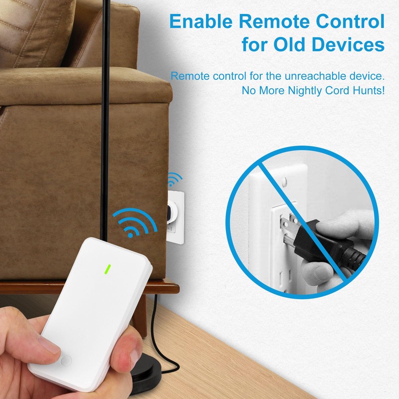 GreenCyle 4 Plug-in Light Switches with 1 Remote, Wireless Remote
