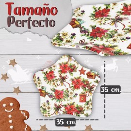 J.H. Company Charola Plana Navideña De Plastico Decorativa Cocina Postres