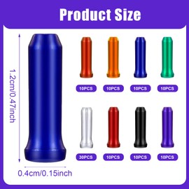 100 PCS Bike Cable Ends Bicycle Cable Adjustable End Caps Alloy Crimps Cycling Cap Shifter Inner Cables Tips for Bike Shift Alloy Road Mountain Bicycle(8 Colors 0.47"×0.15")