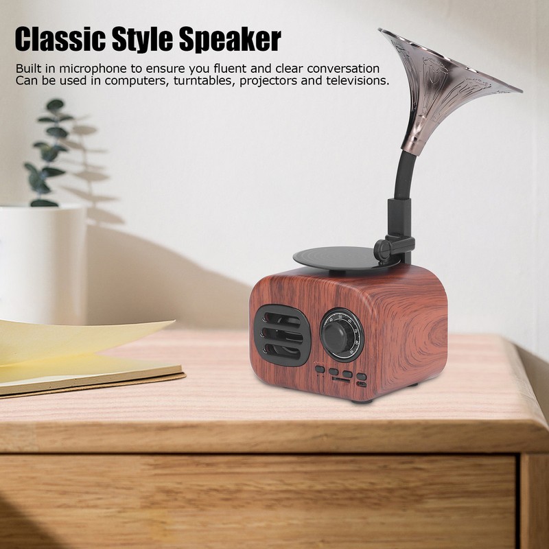 Vintage Wireless Speaker 5W USB Rechargeable Retro Bluetooth Speaker for