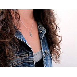 Mark Poulin Sterling Silver Angel Bunny Necklace on 16" 18" 20" Adjustable Sterling Chain - Rabbit Memorial Charm