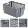 Gitany 2 Pack Plastic Stackable Basket, Large Storage Basket, Grey