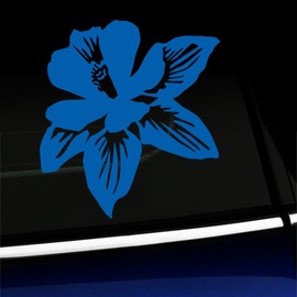 Columbine Flower - Vinyl Decal - Choose Color - [Azure Blue]