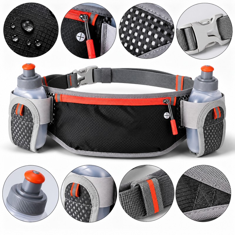 Running Hydration Belt for Jogging and Training – Dual Water