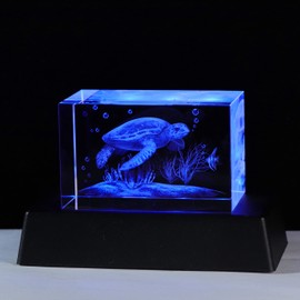 Qianwei 3D Crystals sea Turtle Decor Gifts for Women, Turtle Figurines Stuff Gifts for Turtle Lovers sea Turtle Statue Paperweight Birthday for Best Friend, Keepsake&Paperweight