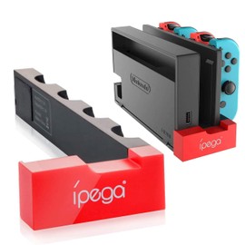 ipega PG-9186 Joy-Con Handle, Charging Holder, 4 Simultaneous Charging, Joy-Con Charger, Storage, Integrated, Fast Charging, Includes Indicator Lamp to Indicate Charging Status, Switch, OLED,