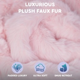 Mora Pets Dog Crate Pad Fluffy Dog Bed Mat for Large Dogs Plush Warm Washable Crate Mat for Cages 36 inch Kennel Pad Pet Pillow Mattress Flat Cushion for Sleeping Anti Slip Pink 36 x 24