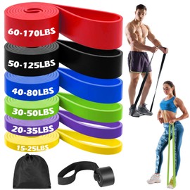 Zacro Resistance Bands, 6 Resistance Levels Pull Up Assistance Bands, Exercise Bands for Men&Women, Heavy Duty Resistance Band Set with Door Anchor, for Working Out, Muscle Training, Physical Therapy