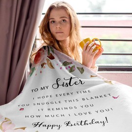 Fesangtao Sister Birthday Gifts - Happy Birthday Gifts for Sister from Sisters/Brothers - Sisters Birthday Gift Ideas Throw Blanket 60" X 50"