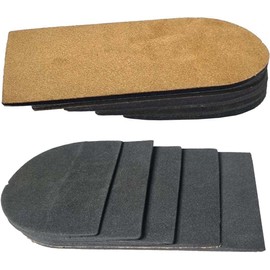 Adjustable Leg Length Discrepancy Heel Lifts Inserts Insoles - Pack of 2 (5 Layer Brown Large)