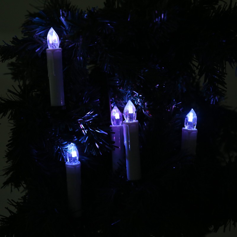 10x LED Flameless Cordless Candles Light with Clips Home Wedding