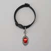 Black Cat Collar with Red Cabochon Charm Safety Breakaway Collar