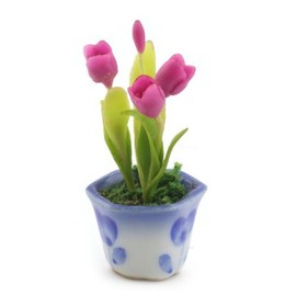 MyTinyWorld Dolls House Miniature Purple Tulips