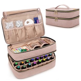 BAFASO BAFASO Essential Oil Storage Case Holds 40 Bottles (5ml-30ml), Essential Oil Organizer with Tool Storage Sections (Bag Only), Pale Rose