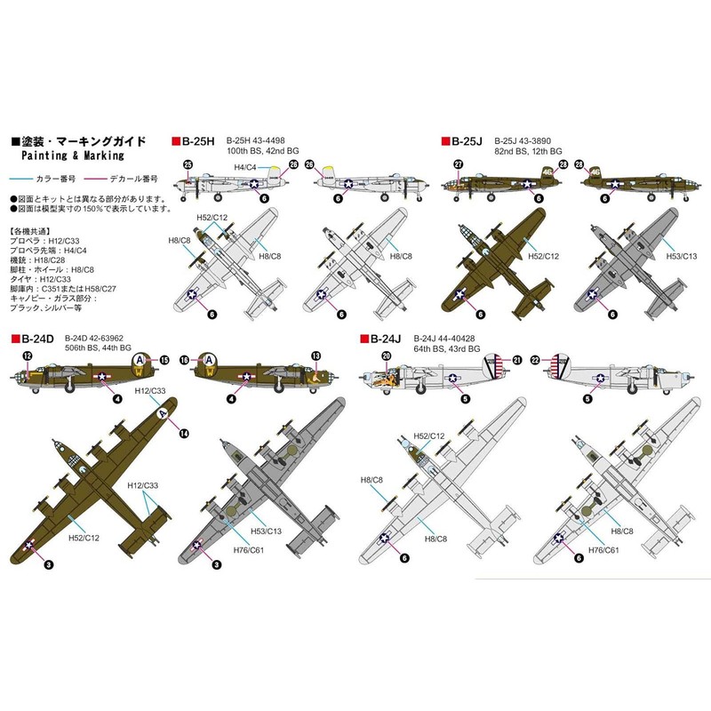 Pit Road 1/700 Skywave Series WWII US Military Aircraft Set