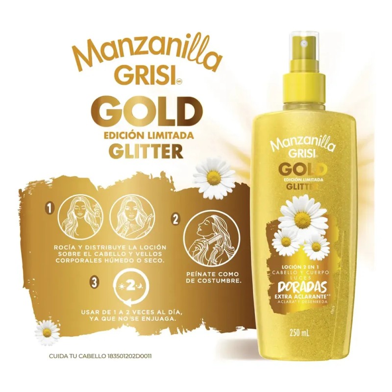 Loción Manzanilla Aclarante De Cabello 250ml Grisi