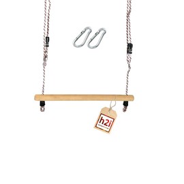 H2i children's trapezoidal swing wooden rung incl. Carabiner for hanging. Trapeze