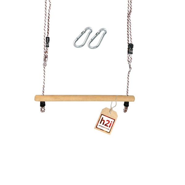 H2i children's trapezoidal swing wooden rung incl. Carabiner for hanging.