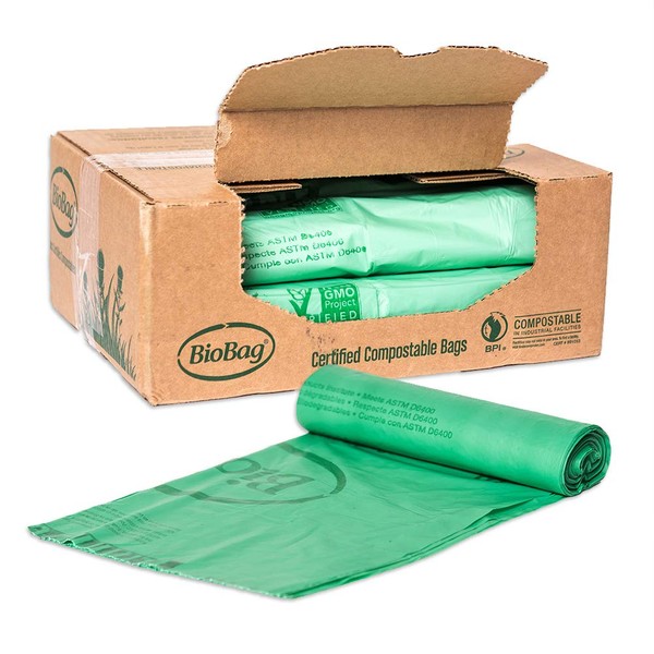 BioBag (USA) The Original Compostable Bag, 23 Gallon, 120 Count, 100% Certified Compostable Trash Bag Liners for Food Waste, Extra Strong and Durable