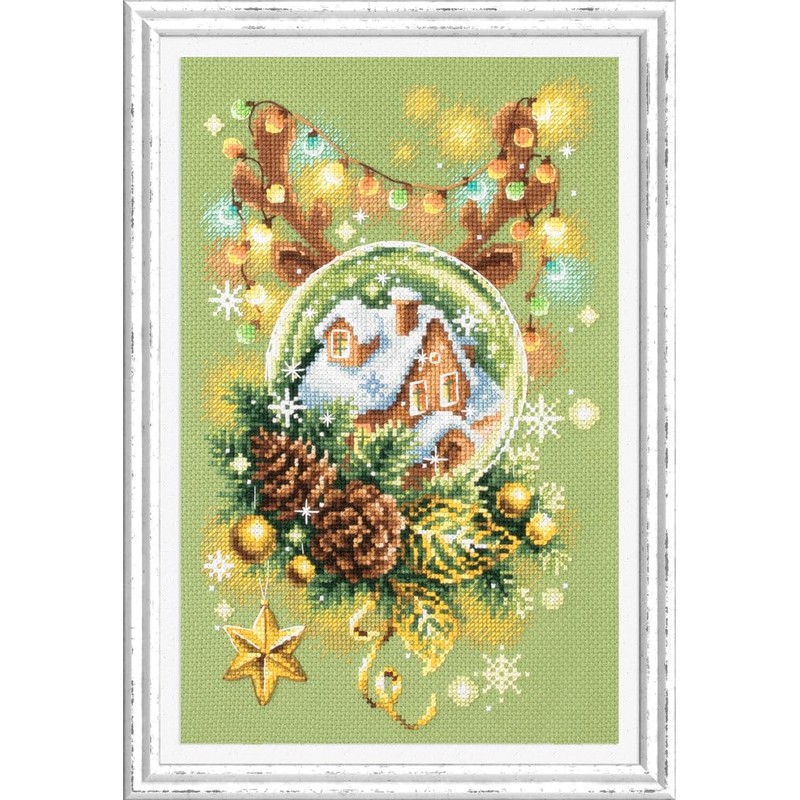 Wizardi Counted Cross-Stitch Kit Light Christmas 100-245 Magic Needle