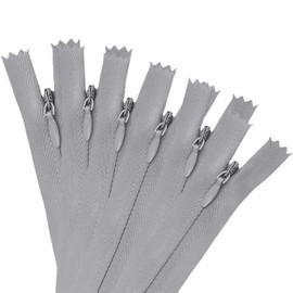 Omeblos 6PCS 40cm Grey Zip,Zips for Sewing,Invisible Zip,Sewing Accessories for Tailor Sewing Zips Craft Dressmaking Pillows Cushions Skirts Clothes Bags Pants Closed Ended Concealed Zipper