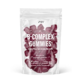 B Complex Gummies - Potent Formula Contains 5 Essential B Vitamins & Vitamin C, Strawberry Flavour - Halal, Non GMO - 60 Vegan Fruity Gummies.