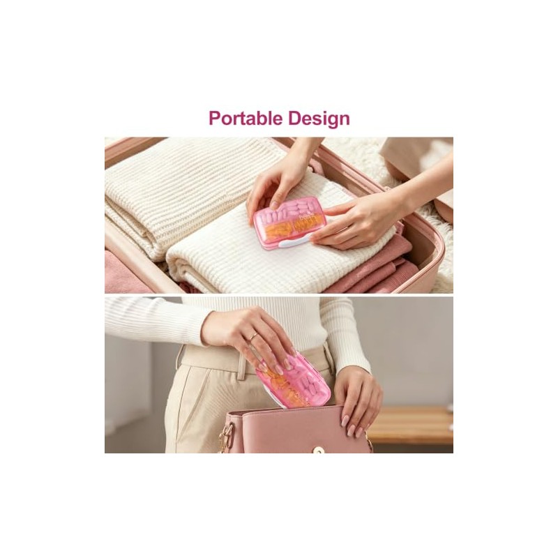 Travel Pill Organizer Large Portable Medication Fullicon Oversize 8 Compartment