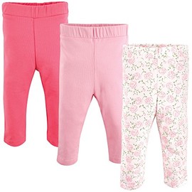 Luvable Friends Baby Girl Cotton Leggings, Pink Rose, 2 Toddler