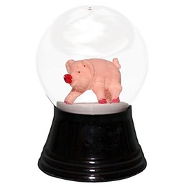 Alexander Taron Importer PR1240 Perzy Snowglobe, Small Pig-2.5" H W x 1.5" D, 2.75" x 1.5" x 1.5", White
