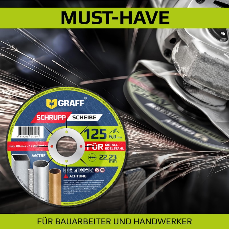 Grinding Discs 125 Metal and Stainless Steel - Grinding Wheels