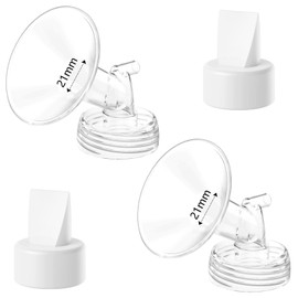 4pack Breast Pump Parts, 2pcs 21mm Flange and 2pcs Duckbill Valves for Spectra/Motif Luna/Amada MYA Breast pumps Parts, for Spectra S2 S1 9 Plus Parts, Replace to Spectra Flange Spectra Duckbill Valve