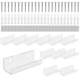 Yoiimiya 12 4-Inch Transparent Acrylic Record Stands - CD Display Stands - Wall-Mounted Album Display - Vinyl Record Wall Hangers - Size: 10 * 3.5 * 3cm