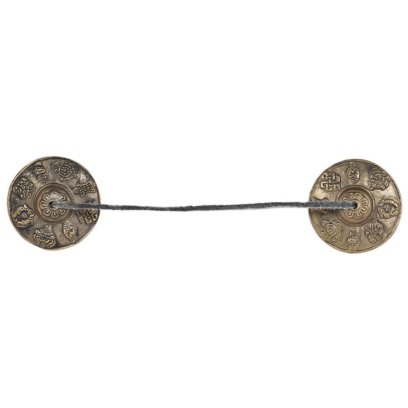 2.6in/6.5cm Handcrafted Tibetan Meditation Tingsha Cymbal Bell with Buddhist The