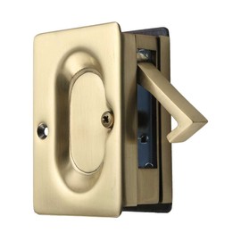 Premium Quality Mid-Century Pocket Door Passage Set in Antique Brass