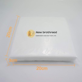 New brothread No Show Mesh Machine Embroidery Stabilizer Backing 8"x8" (20cmx20cm) - 100 Precut Sheets - Light Weight 50gm (1.8oz) - Fits Max Embroidery Area 15cmx15cm