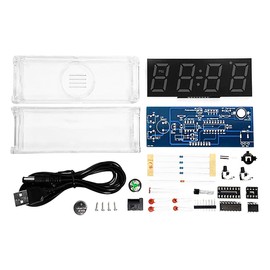 ieron 4 Colorful Digits DIY LED Digital Alarm Clock Kits,LED Electronic Clock with Time/Temperature/Date Display,Light Control,Digital Clock for Beginners Electronics Professionals