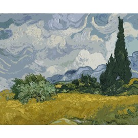 Vincent Van Gogh Masterpiece Series Paint by Numbers for Adults by Tococoo, DIY Adult Paint by Number Kits for Beginners on Canvas Rolled 16"x20" Unframed (Wheatfield with Cypresses)