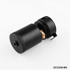 Sporacingrts Universal Aluminum 2-Port 1-in-1 Out Compact Oil Catch Tank with Baffle, 150ml, Black