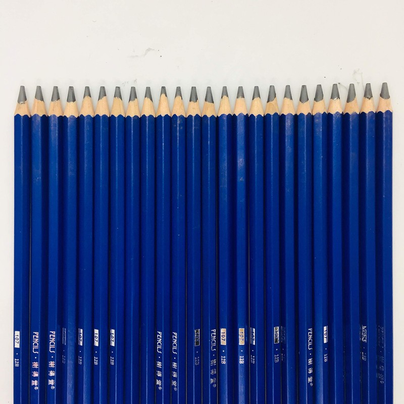 XDT#12B Drawing Pencils 24 Piece Set, Pro Art Graphite Sketching&Shading