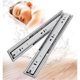 YENUO Soft Close Stainless Steel Full Extension Drawer Slides Side Mount 10 12 14 16 18 20 22 24 inch Ball Bearing Rails Track Guide Glides Runners Heavy 100 lb (Stainless Soft Close-1 Pair, 10 Inch)