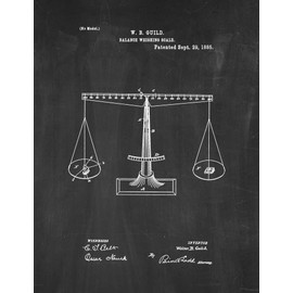 Balance Weighing Scale Patent Print Chalkboard (24" x 36") M10760