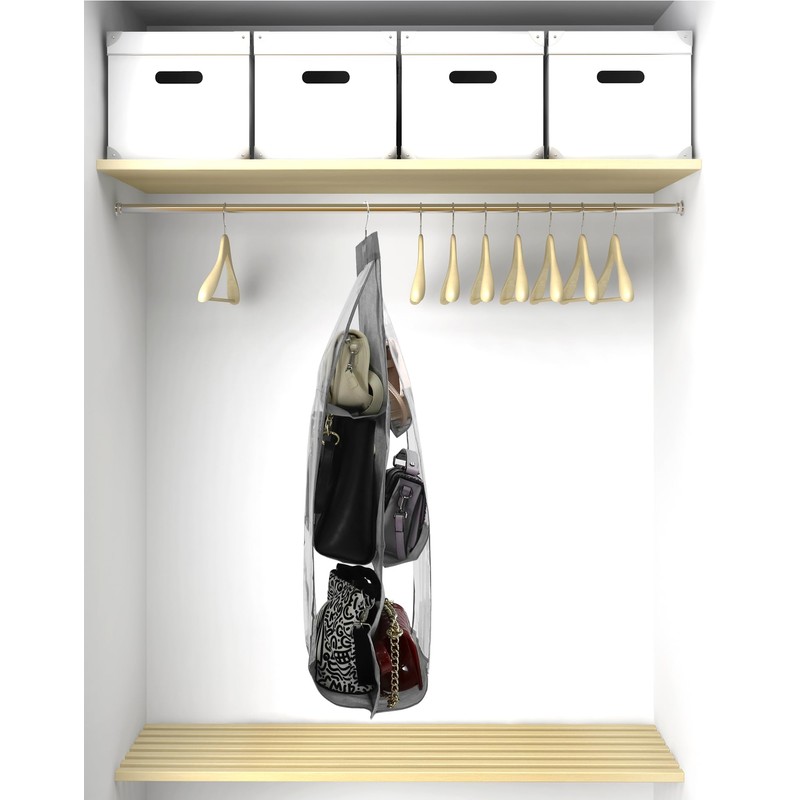 QWORK® 3 Piece Handbag Storage, Handbag Organiser Hanging with 6