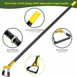 Nicecho 84'' Stirrup Hula Hoe Scuffle Garden tool for removing Weed loose soil lawn land