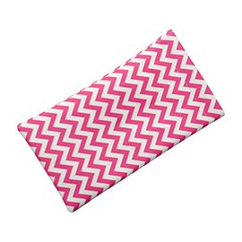 Soft Squeeze Top Slip In Eyeglasses Case And Holder, Chevron Design, Magenta/White